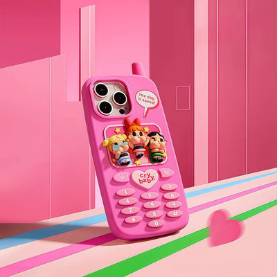 Pop Mart Cry Baby Powerpuff Girls iphone 14/15 Phone case Silicone Phone case Luxury Phone Cases for Iphones