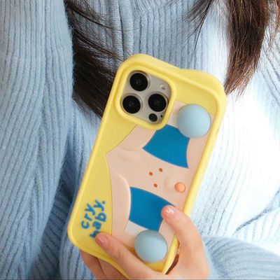 POP MART CRYBABY Sad Club Series Phone Case Funny Silicone Phone case for iPhone 15 Pro Max iPhone 14 Pro Max