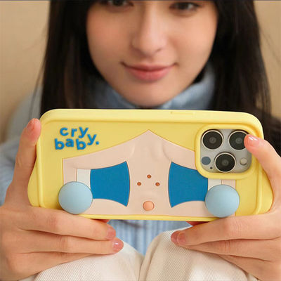 POP MART CRYBABY Sad Club Series Phone Case Funny Silicone Phone case for iPhone 15 Pro Max iPhone 14 Pro Max
