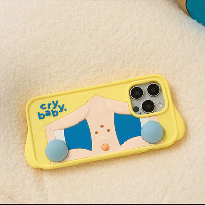 POP MART CRYBABY Sad Club Series Phone Case Funny Silicone Phone case for iPhone 15 Pro Max iPhone 14 Pro Max