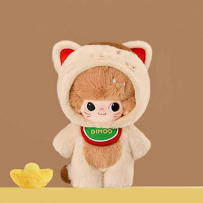 Authentic Original POPMART 20cm Plush Figure Toys Dimoo Weaving Wonders Series Cotton Dolls Animal Mystery Boxes