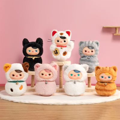 Popmart Original Pucky Roly Poly Kitty Series Vinyl Plush Toys Blind Box Trendy Lovely Cartoon Mystery Dolls Decoration Display