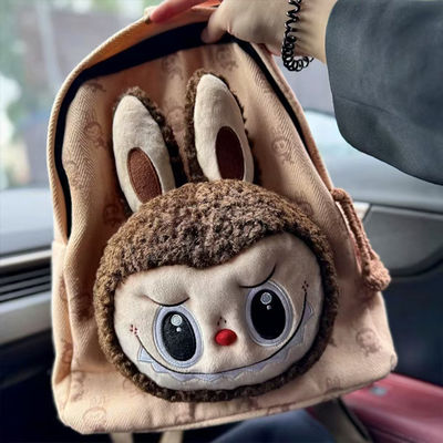 LABUBU Character Large Capacity Backpack Cute Popular Style Children'S Schoolbag Girls Outdoor Travel Portable Carry Bag