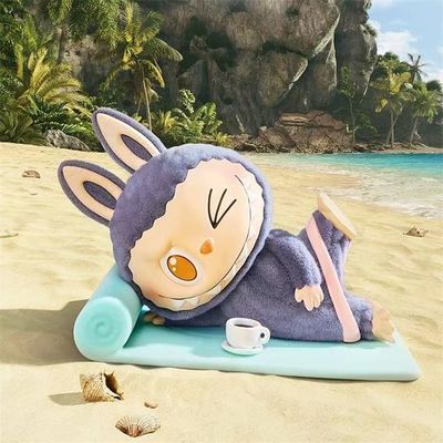 POP MART Official Store Original Labubu Lazy Yoga Series Mystery Blind Box the MONSTERS Labubus Macaron Popmart Plush Dolls Toy