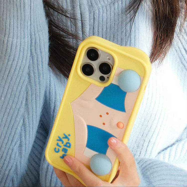 POP MART CRYBABY Sad Club Series Phone Case Funny Silicone Phone case for iPhone 15 Pro Max iPhone 14 Pro Max